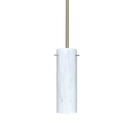 Besa Lighting Copa Stem Pendant, Carrera, Satin Nickel Finish, 1x9W LED 1TT-493019-LED-SN